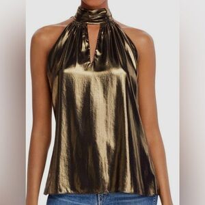 Ramy Brook Lola Gold Metallic Key Hole Tank